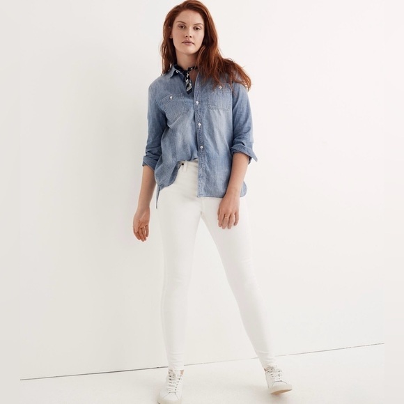 Madewell Denim - Madewell 9 Inch Mid Rise White Skinny Jeans Size 31